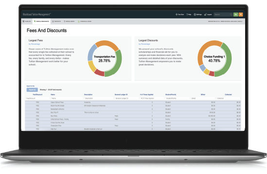 screenshot of Blackbaud Tuition Management